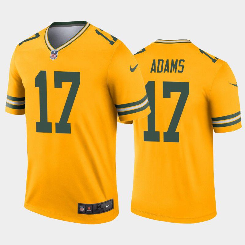 Men Green Bay Packers #17 Davante Adams Nike Yellow Inverted Legend NFL Jersey